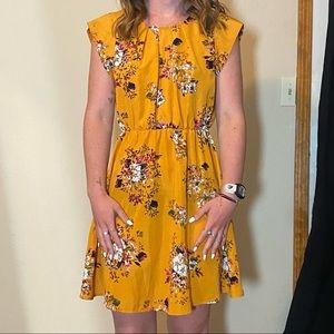 Sweet rain yellow midi dress